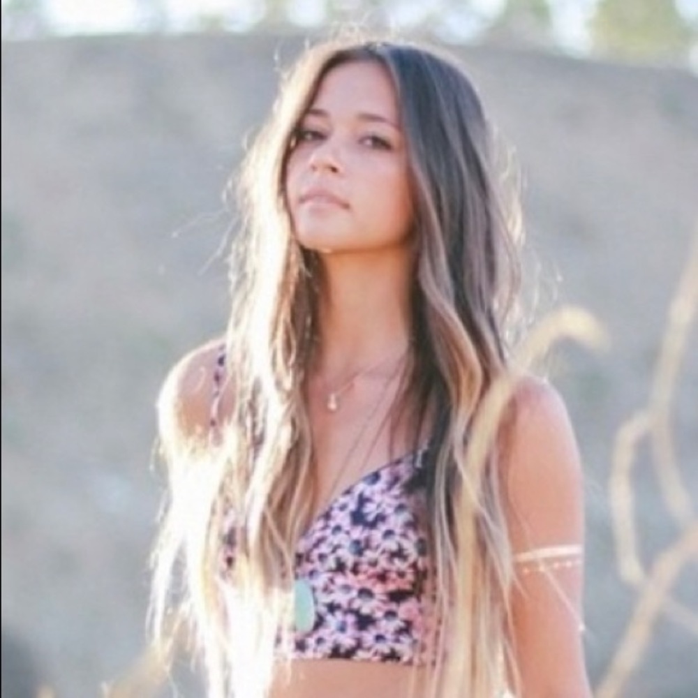 LF: Purple Floral Crop Top